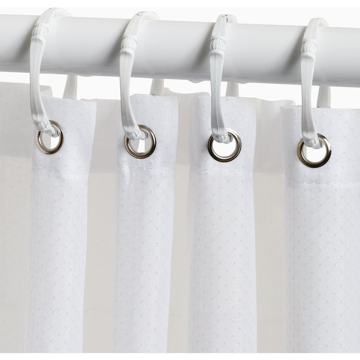 Zenna Home 70 In. x 72 In. White Fabric Shower Curtain Image 2