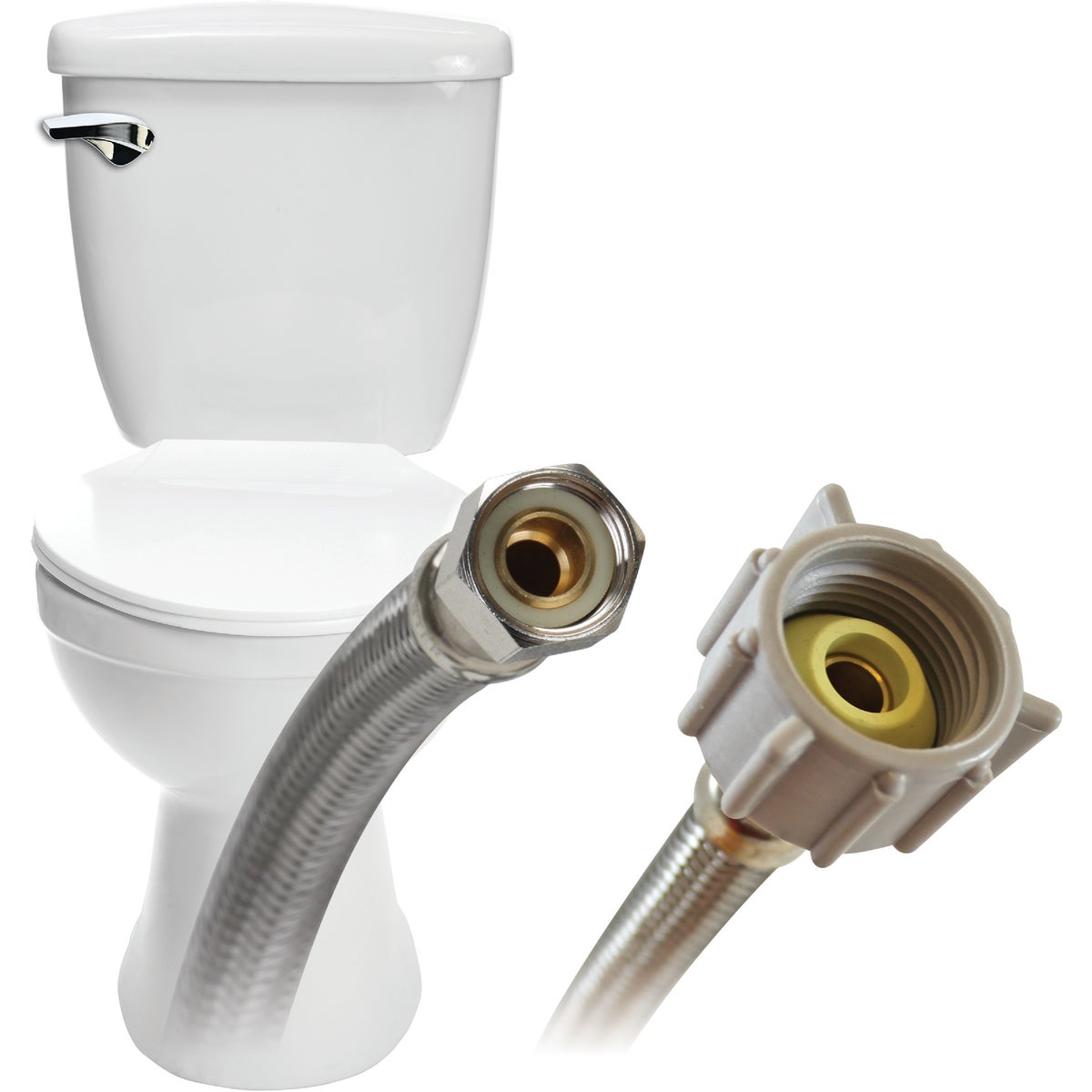 Fluidmaster 3/8 In. Comp x 7/8 In. Ballcock x 9 In. L Braided Stainless Steel Toilet Connector Image 3