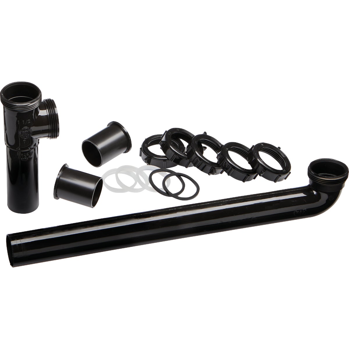 Plumb Pak 1-1/2 In. x 16 In. Black Plastic End Outlet Waste