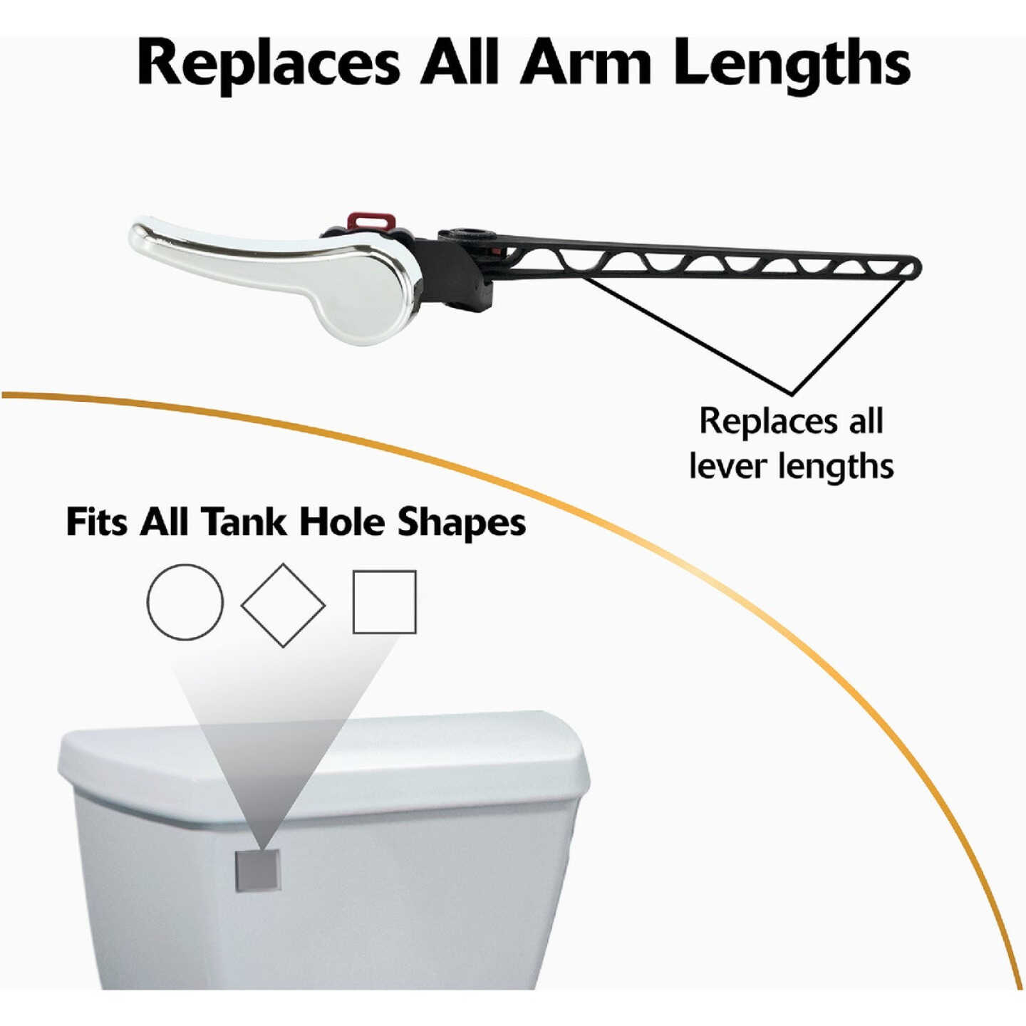 Korky Universal White Flush Tank Lever with Plastic Handle Image 4