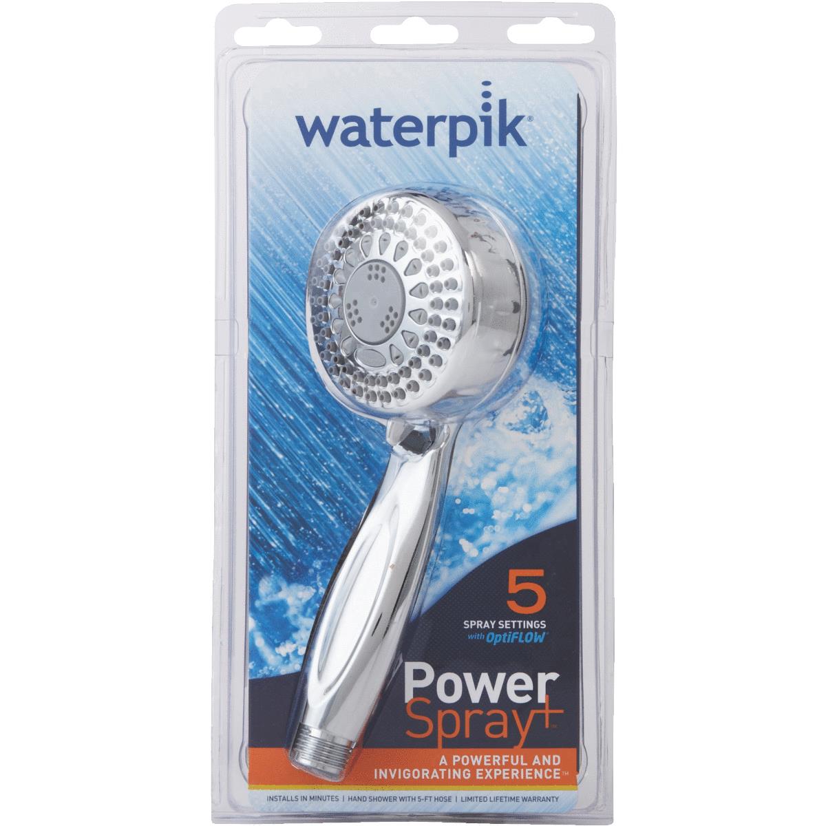 Waterpik PowerSpray+ Elements 5-Spray 2.5 GPM Chrome Hand-Held Shower