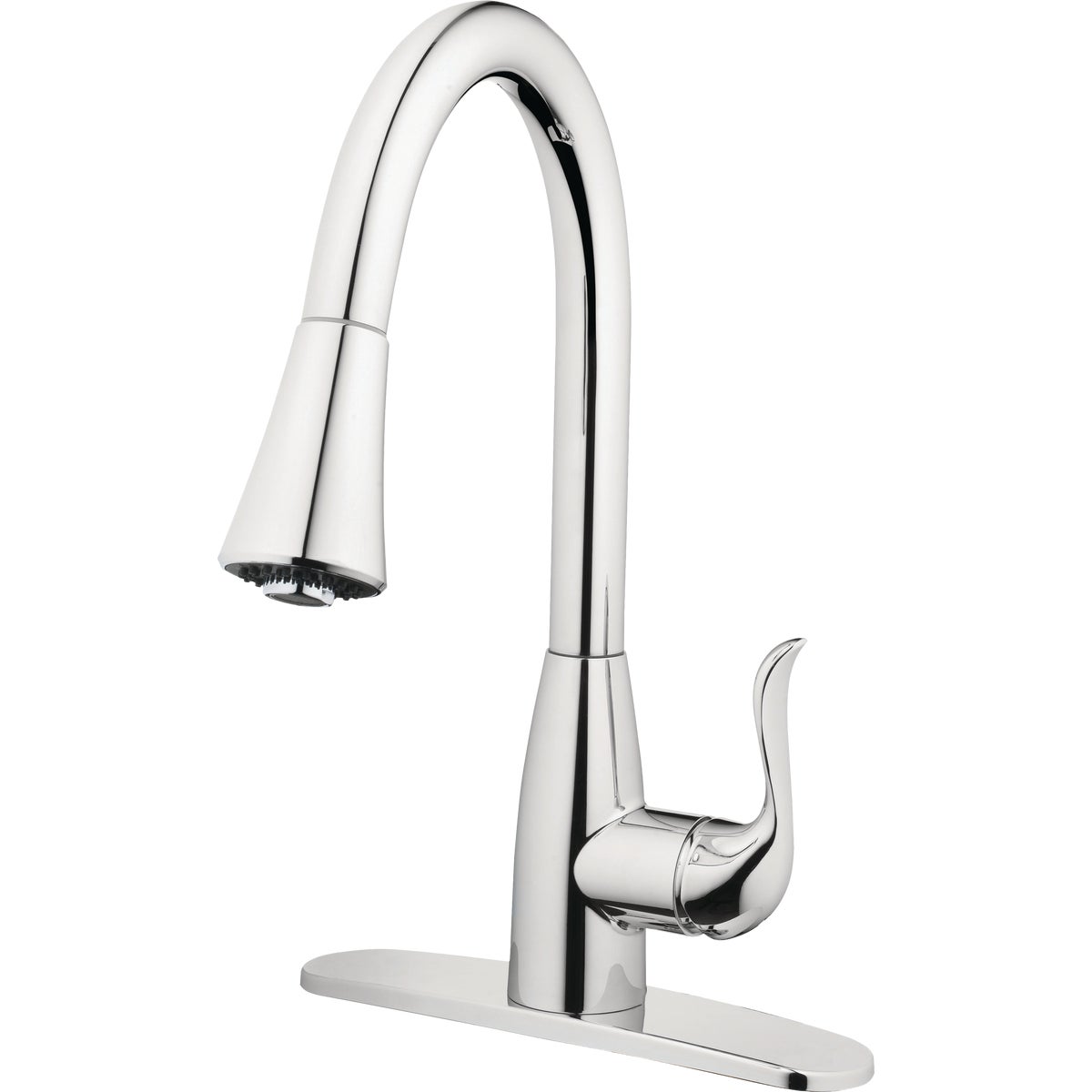 Homepointe Single or 3-Hole High Arc Pull-Down Kitchen Faucet, Chrome