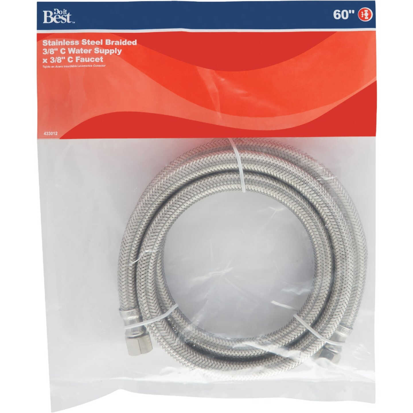 Do it Best 3/8 In. C x 3/8 In. C x 60 In. L. Braided Stainless Steel Faucet Supply Line Image 2