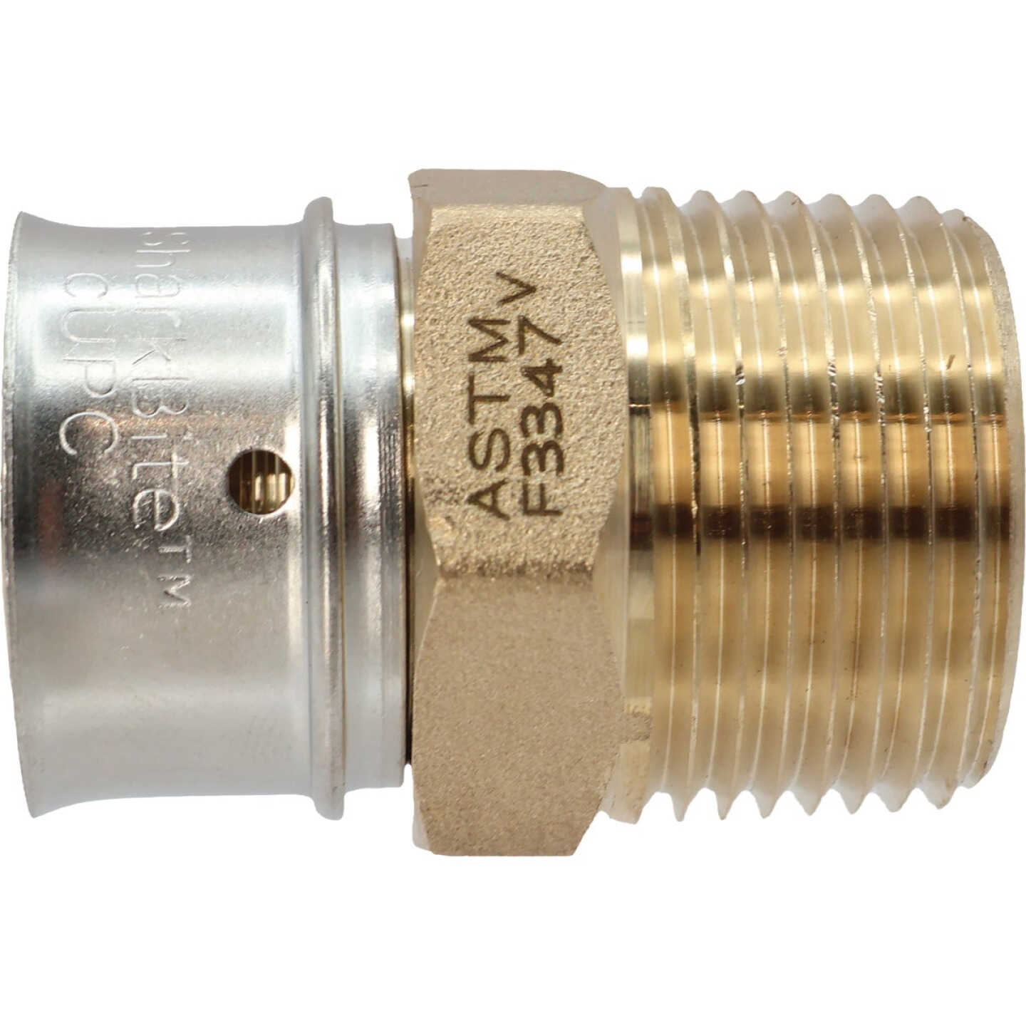 SharkBite 1/2 In. x 1/2 In. FNPT PEX Press Brass Adapter (5-Pack) Image 1