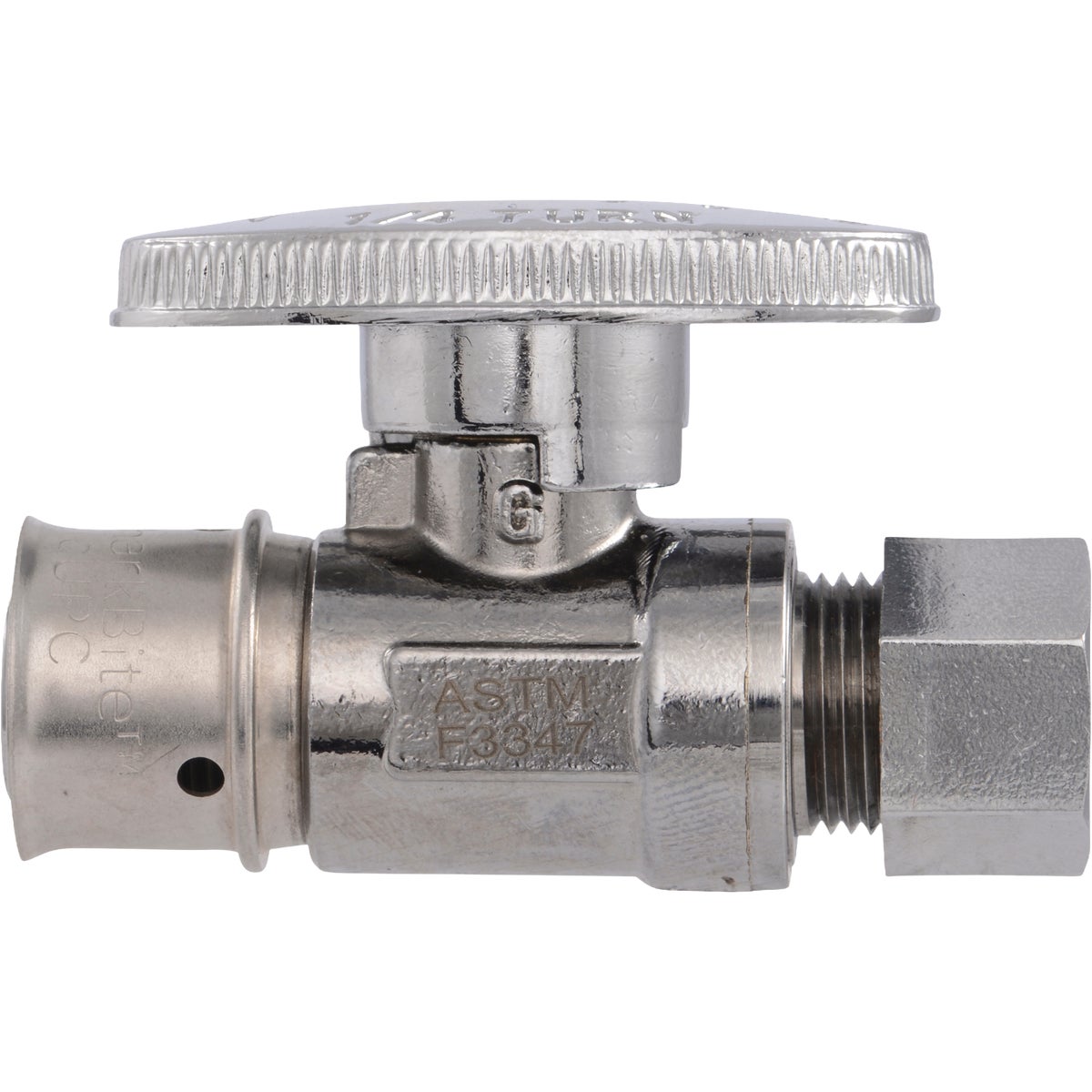 SharkBite 1/2 In. PEX Press x 3/8 In. OD Brass Straight Stop Image 3