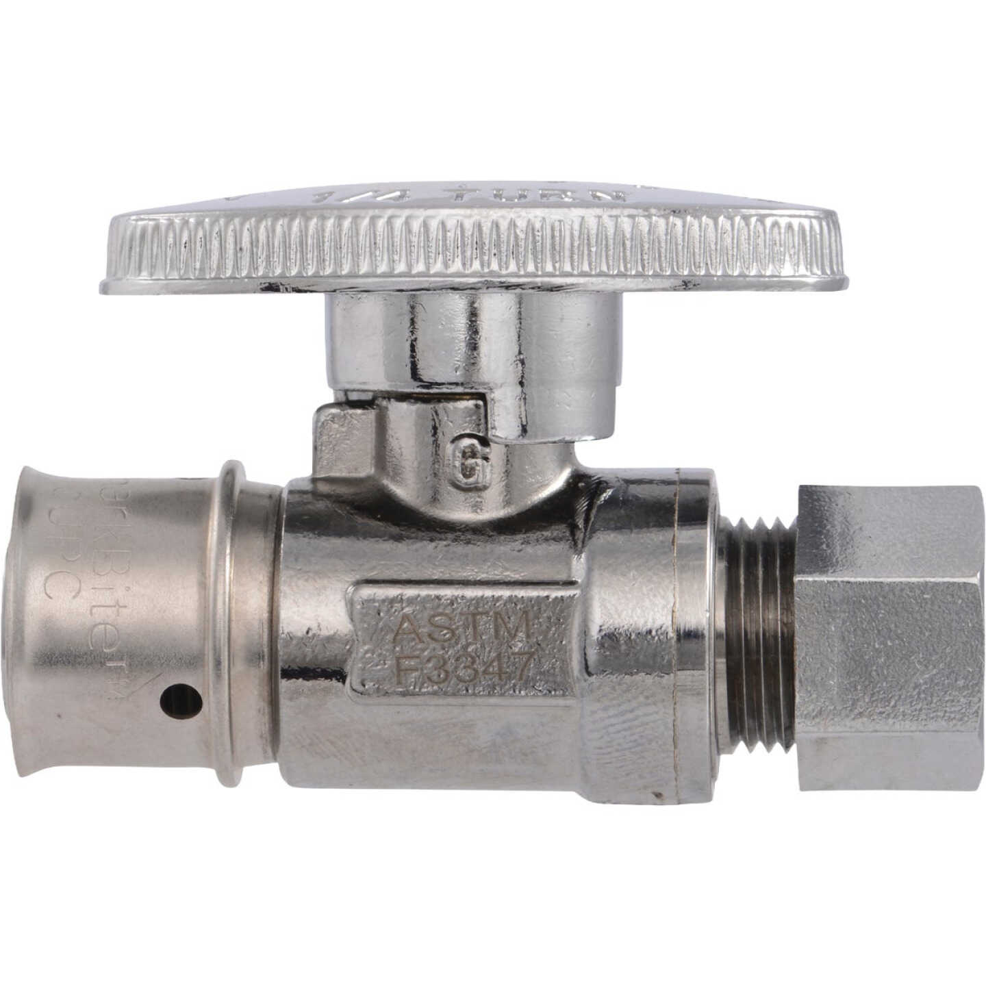 SharkBite 1/2 In. PEX Press x 3/8 In. OD Brass Straight Stop Image 3