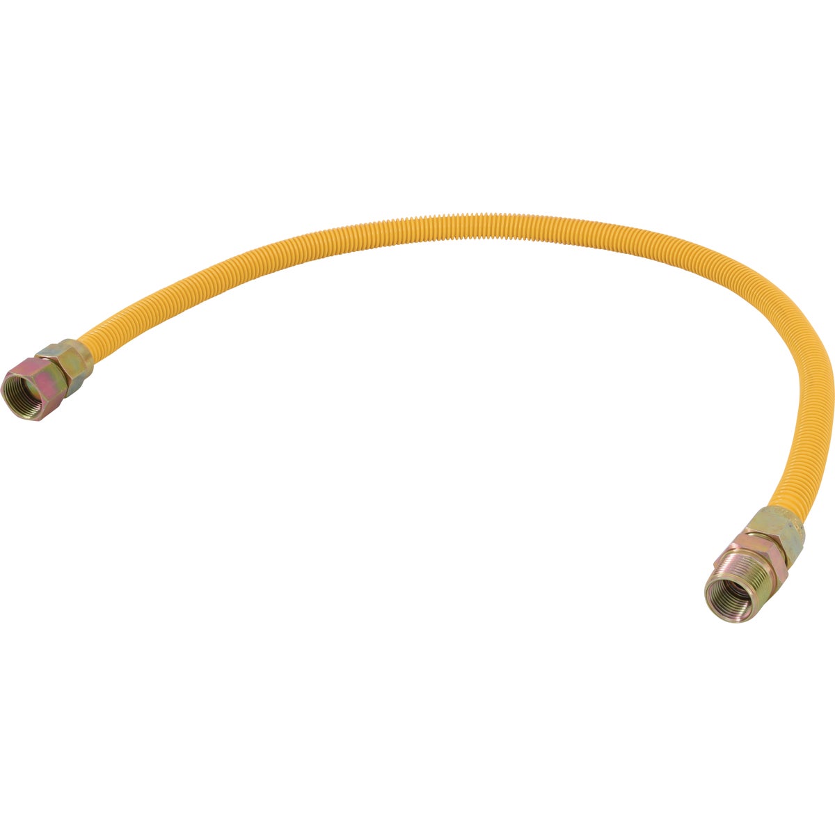 Eastman 5/8 In. OD x 36 In. 3/4 In. FIP x 1/2 In. FIP (Tapped 3/8 In. FIP) Coated Stainless Steel Gas Connector with ArmorBoost Excess Flow Valve
