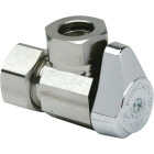 Brasscraft 1/2 In. Compression Inlet x 7/16 In. and 1/2 In. Slip-Joint Outlet 1/4-Turn Angle Valve Image 1