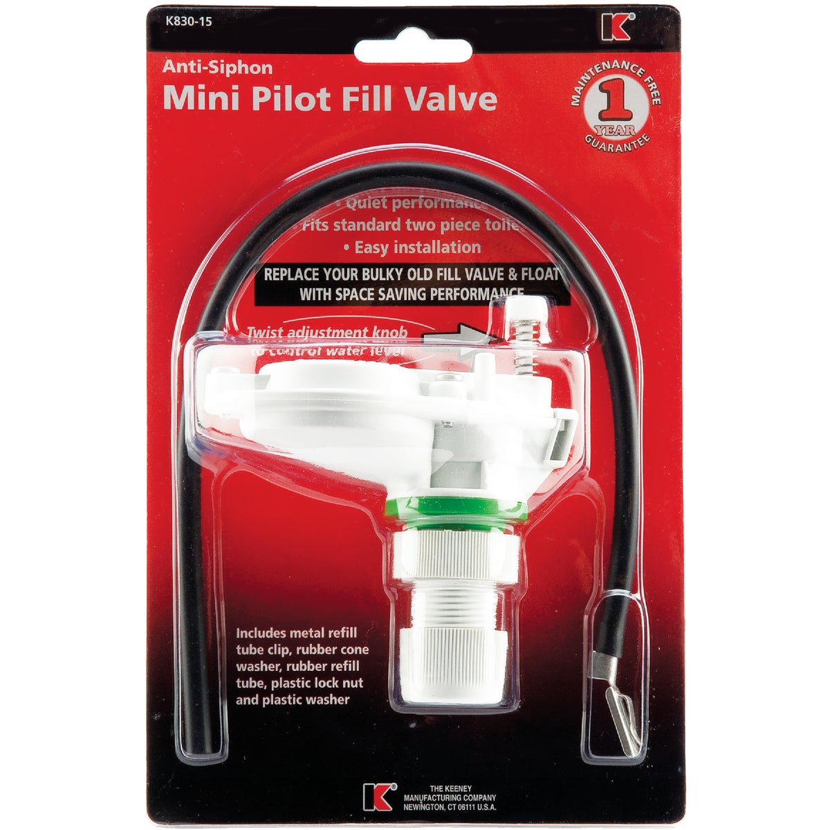 Keeney Plastic Toilet Tank Fill Valve Image 2