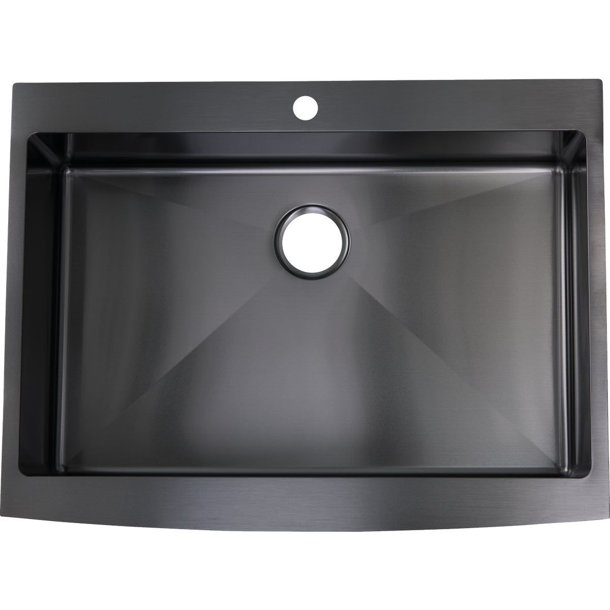 Stylebuilt 33 In. x 25 In. x 8 In. Single Bowl Dual Mount Curved Front Apron Farm Kitchen Sink Image 3