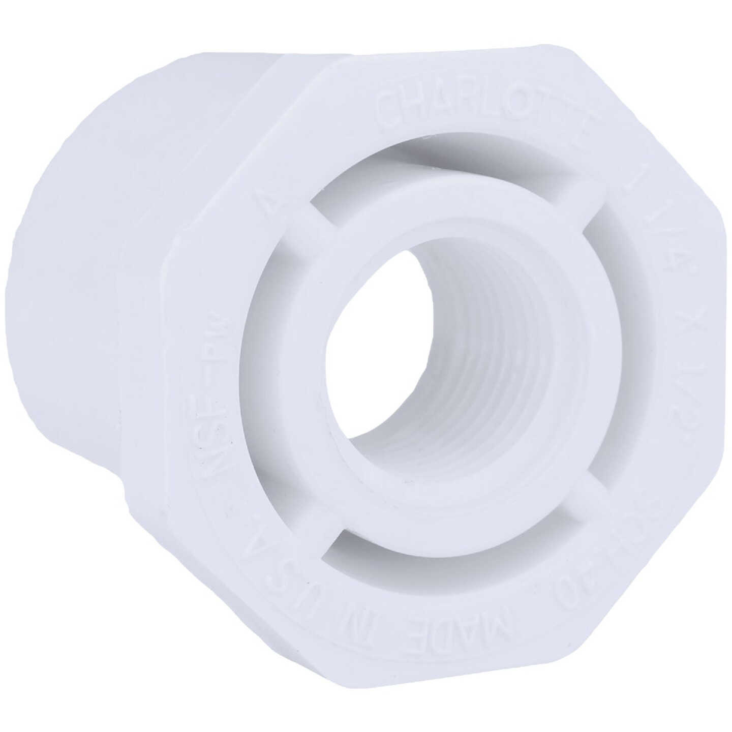 Charlotte Pipe 1-1/4 In. SPG x 1/2 In. FPT Schedule 40 PVC Bushing Image 1