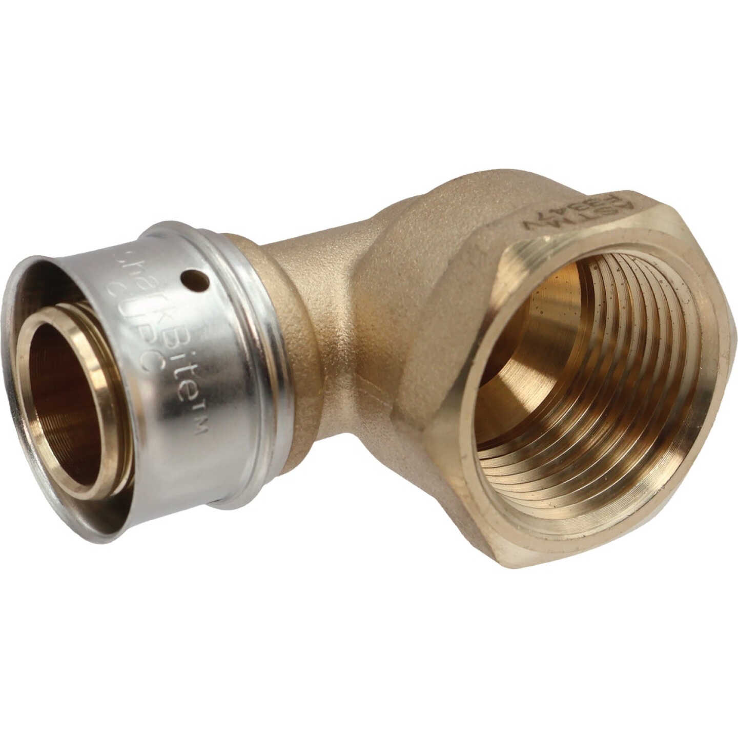 SharkBite 3/4 In. x 3/4 In. FNPT PEX Press Brass Adapter Elbow Image 1