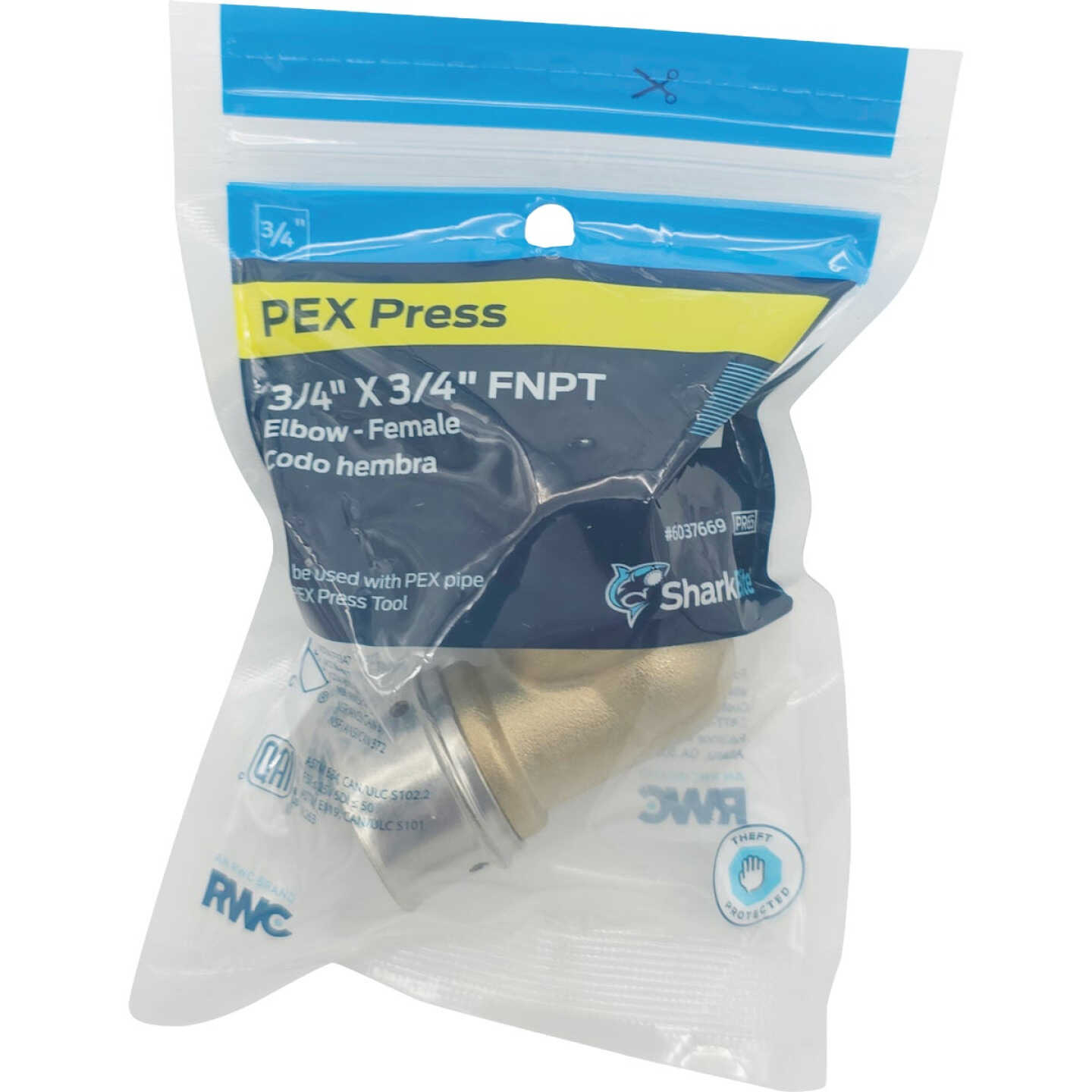 SharkBite 3/4 In. x 3/4 In. FNPT PEX Press Brass Adapter Elbow Image 2