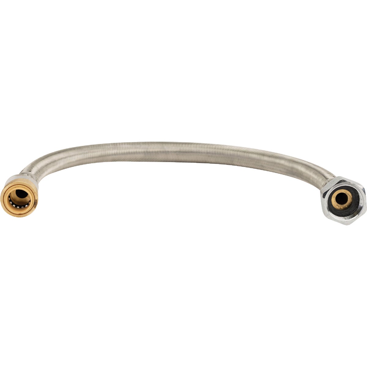 QuickFitting 1/2 In. Push-to-Connect x 3/4 In. FIP x 18 In. Braided Stainless Steel Water Heater Connector Hose Image 5