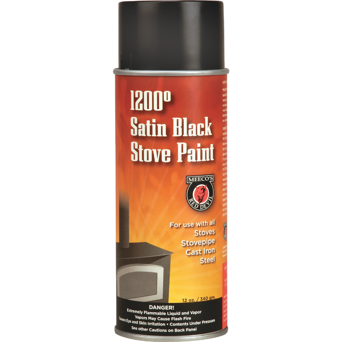 Meeco's Red Devil Black Satin 12 Oz. High Heat Spray Paint