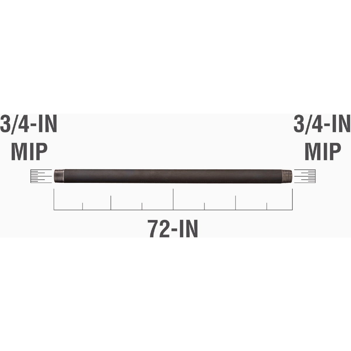 Southland 3/4 In. x 72 In. Carbon Steel Threaded Black Pipe Image 2