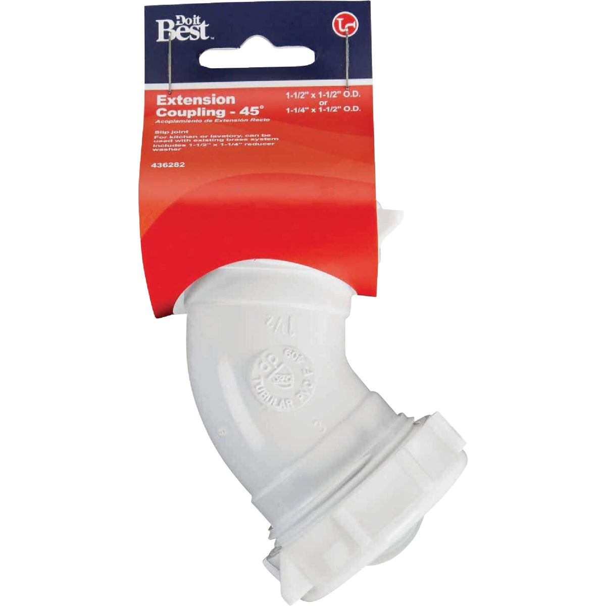 Do it Best 1-1/2 In. White PVC 45 Degree Elbow Coupling Image 3