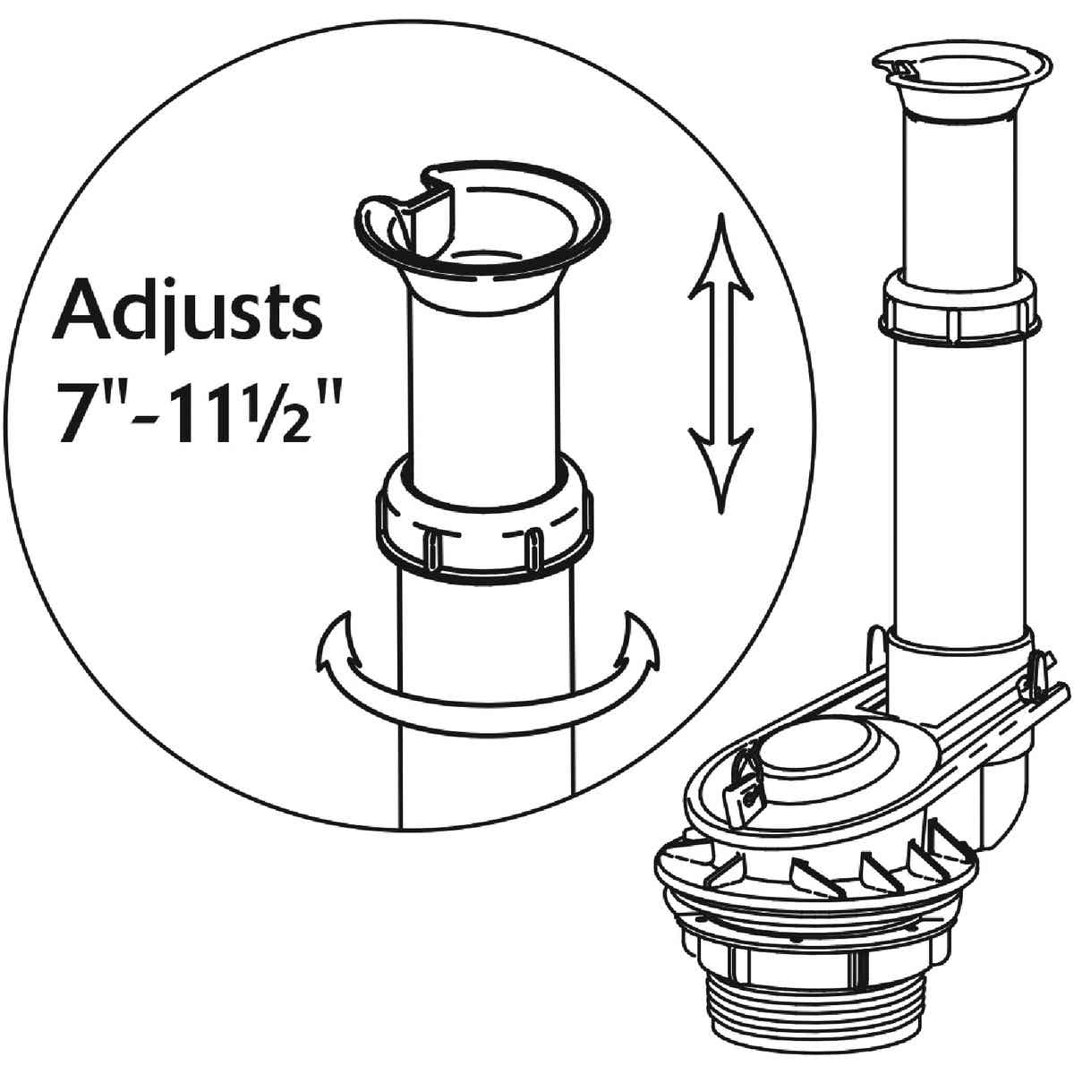 Korky 3 to 5 GPF Adjustable Flush Valve and Premium Flapper Kit Image 5