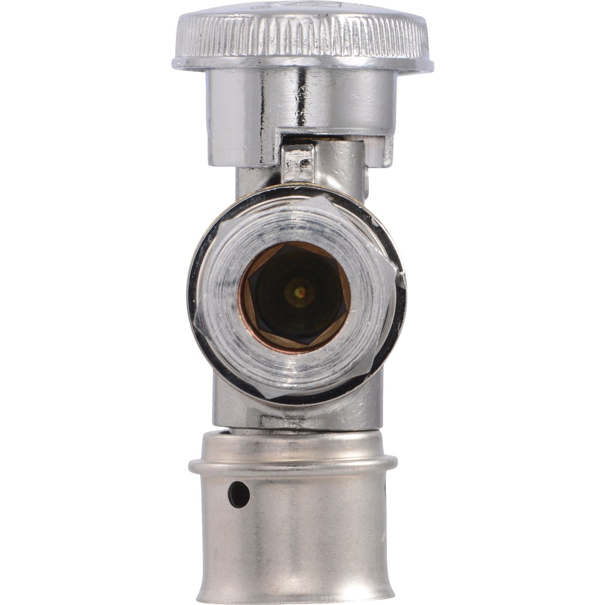 SharkBite 1/2 In. PEX Press x 3/8 In. OD Brass Angle Stop Image 4