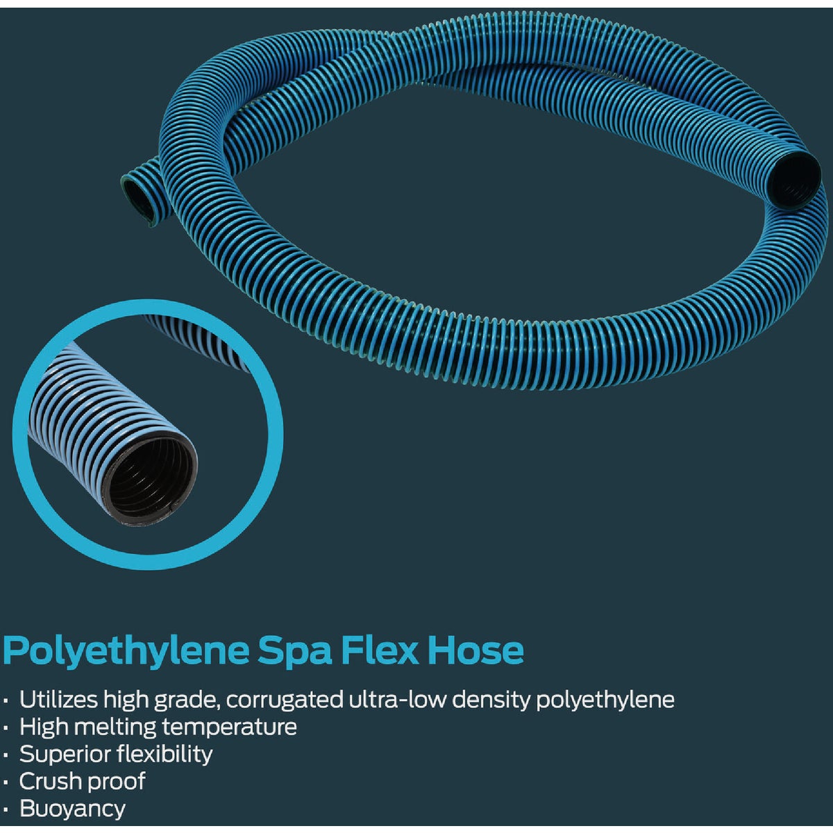 Eastman EZ-Flo 25 Ft. Flexible Pool & Spa Vacuum Polyethylene Hose 1-1/2 In. ID Bulk Spool Image 2