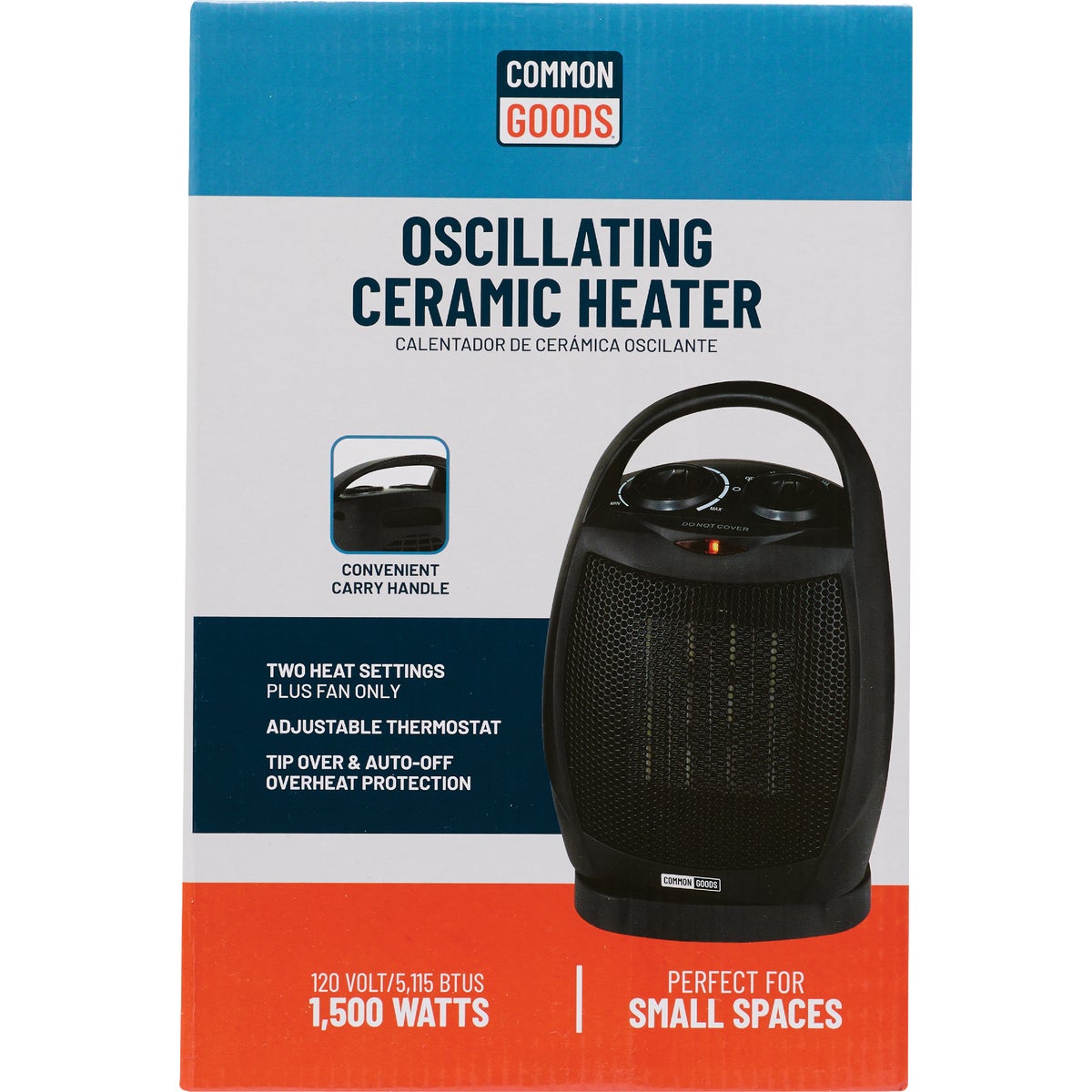 Home Impressions 1500W 120V Oscillating Ceramic Space Heater with PTC Image 2