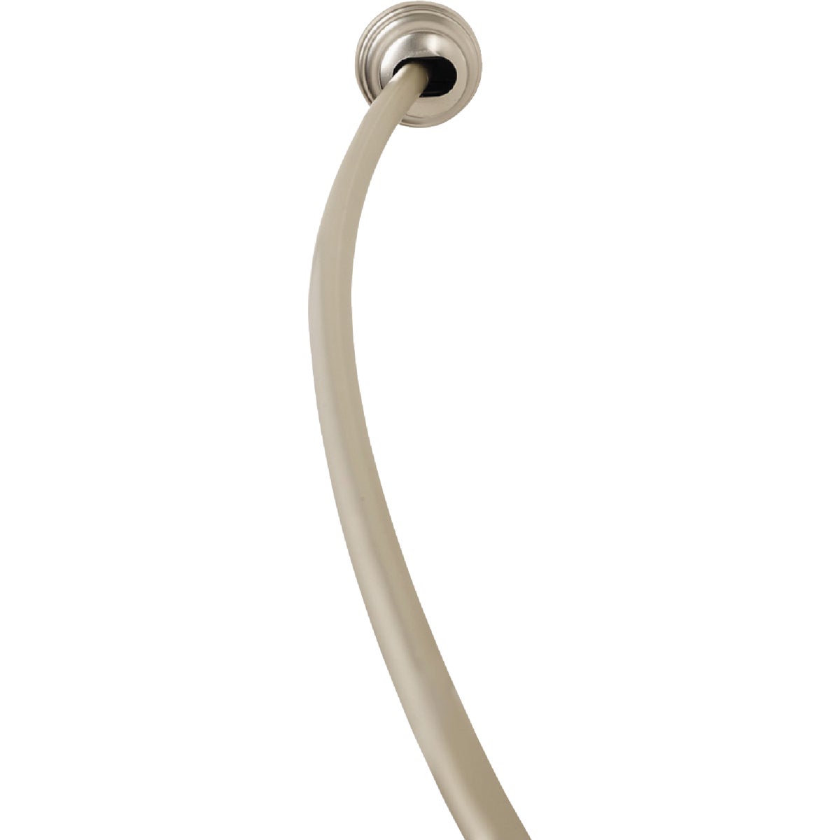 Zenith Zenna Home NeverRust 50 In. to 72 In. Adjustable Fixed or Tension Curved Shower Rod in Satin Nickel