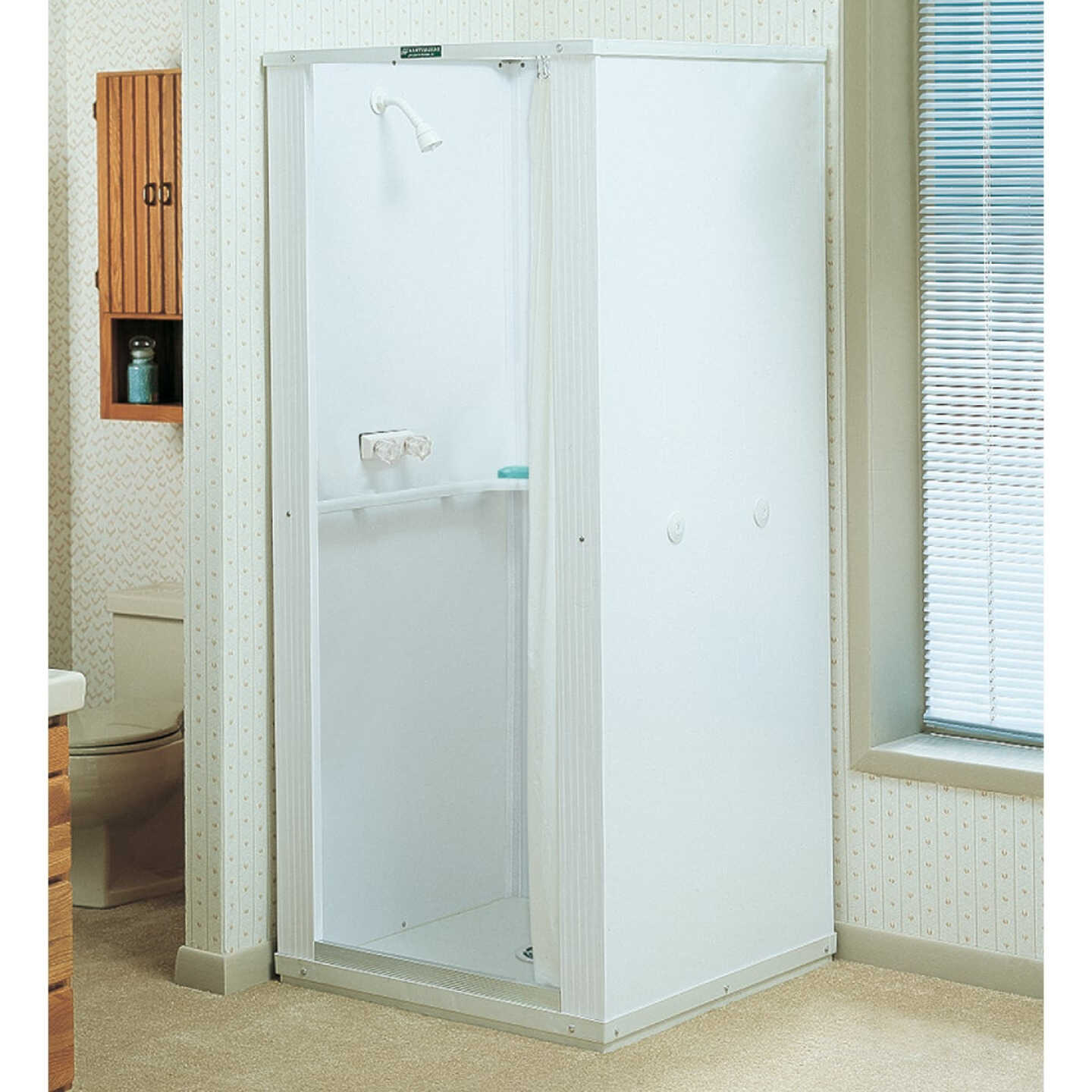 Mustee Durastall 36 In. W. x 36 In. D. White Thermoplastic Shower Stall Image 1