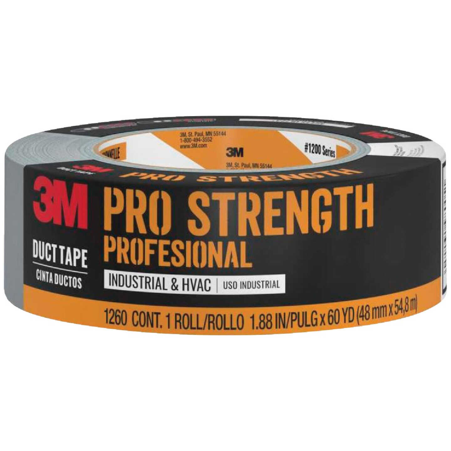 3M 1.88 In. x 60 Yd. Pro Strength Industrial & HVAC Duct Tape, Gray Image 1