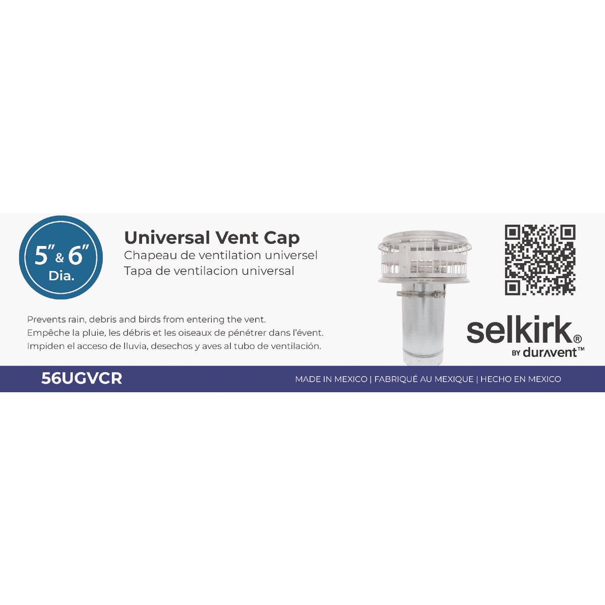 Selkirk 5 In. To 6 In. Universal Gas B-Vent Cap Image 2