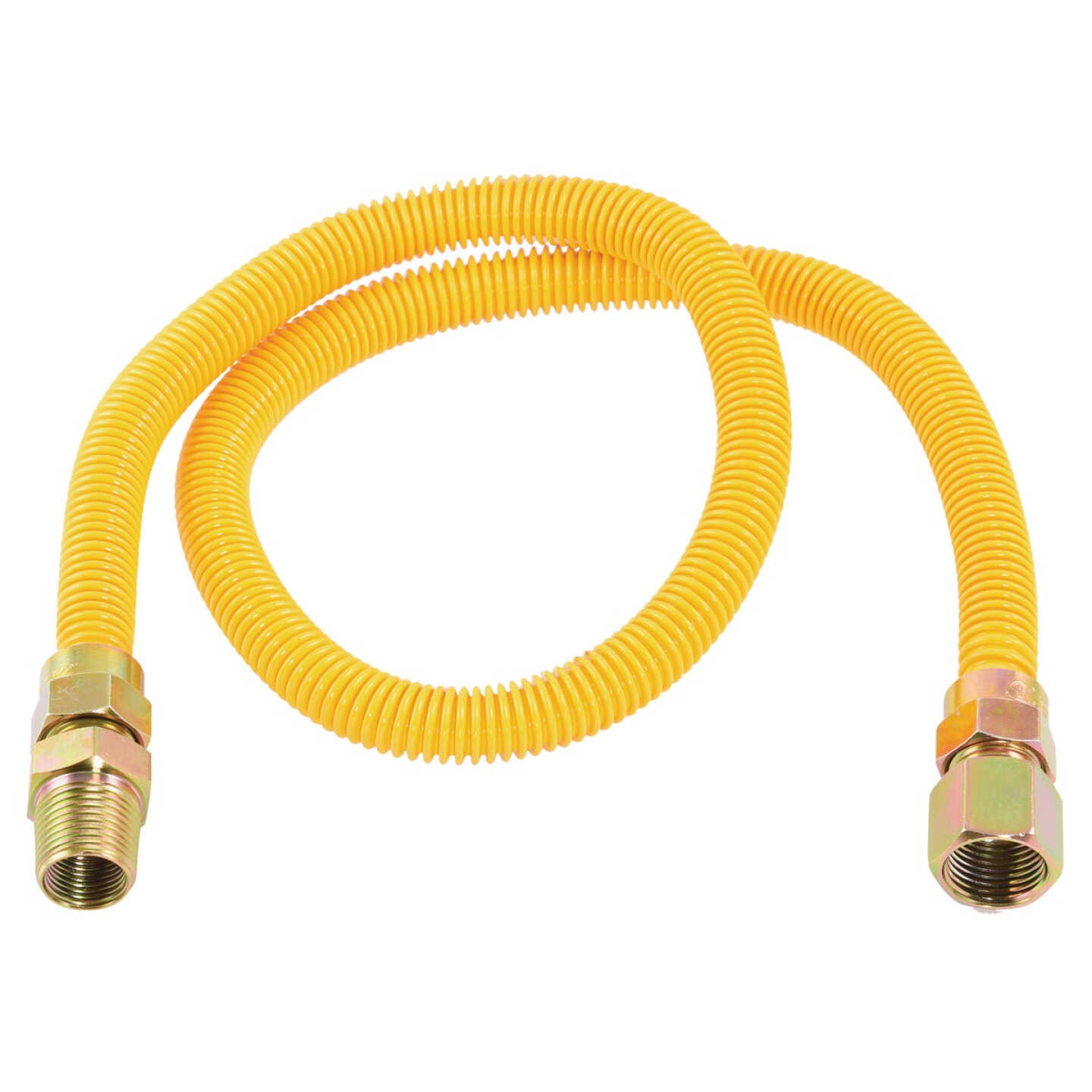 Eastman 3/8 In. OD x 36 In. 1/2 In. FIP x 1/2 In. MIP (Tapped 3/8 In. FIP) Coated Stainless Steel Gas Connector Image 1