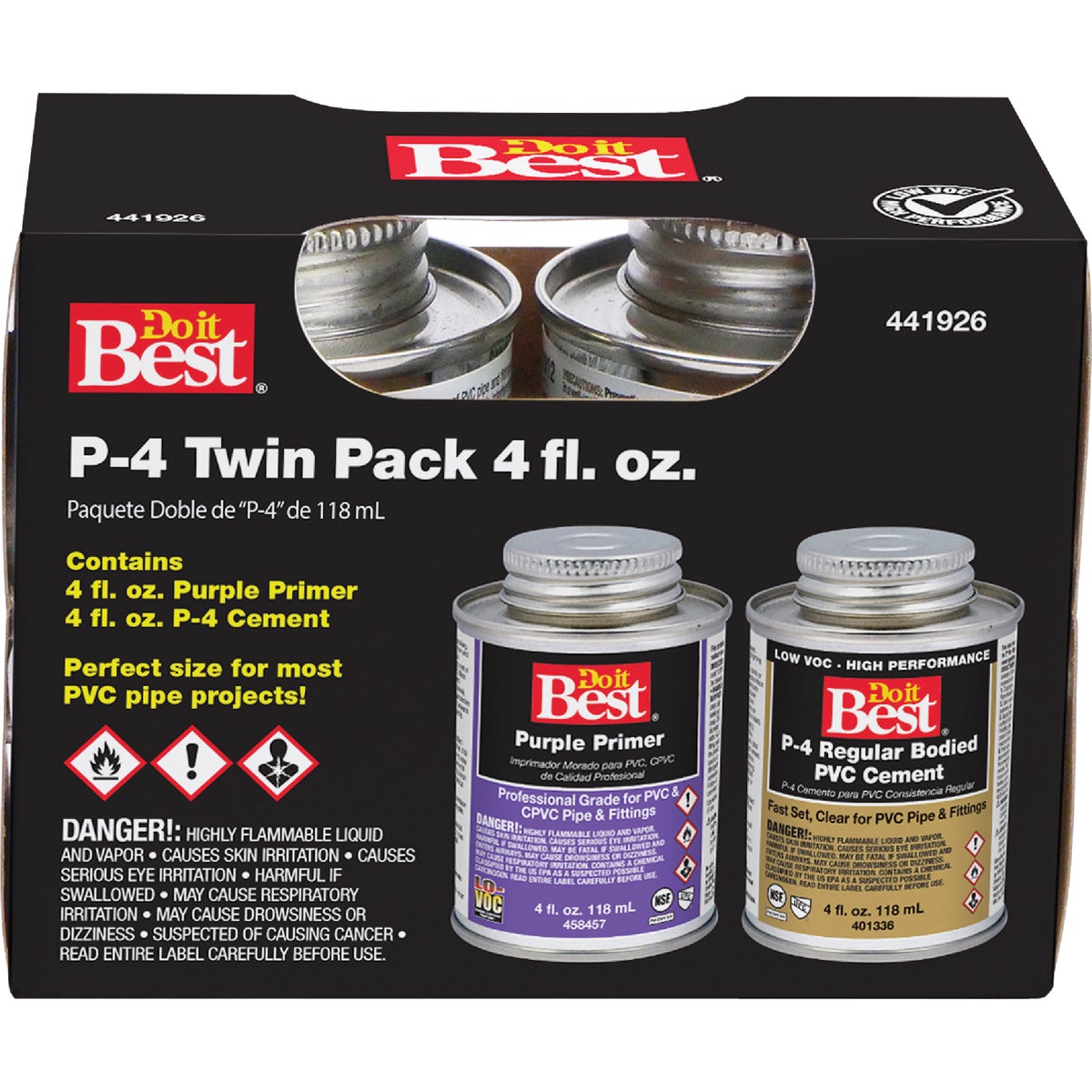 Do it Best 4 Oz. Regular Bodied Purple PVC Cement
