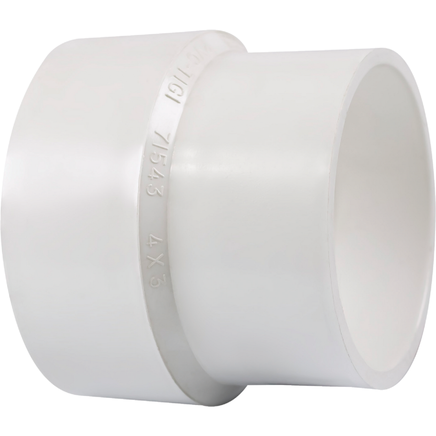 Charlotte Pipe 4 In. Hub x 3 In. Hub Schedule 40 DWV PVC Adapter Coupling Image 1