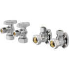 SharkBite 1/2 In. Compression x 3/8 In. Compression Quarter Turn Angle Valve (4-Pack) Image 1