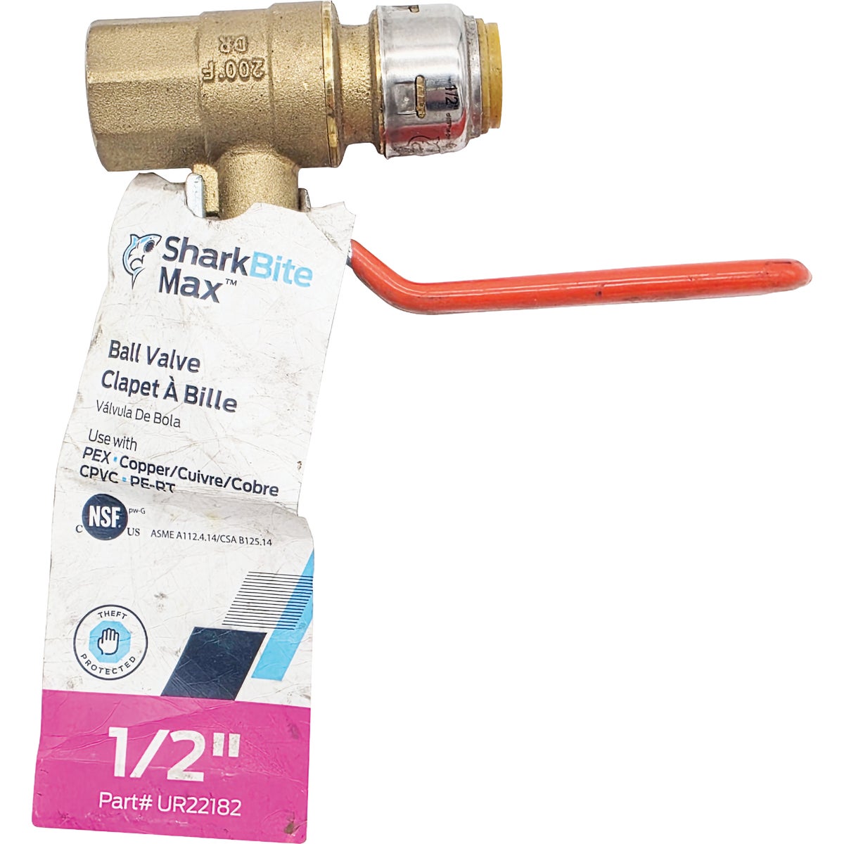 SharkBite 1/2 In. Brass Push-to-Connect x FIP Brass Ball Valve Image 2