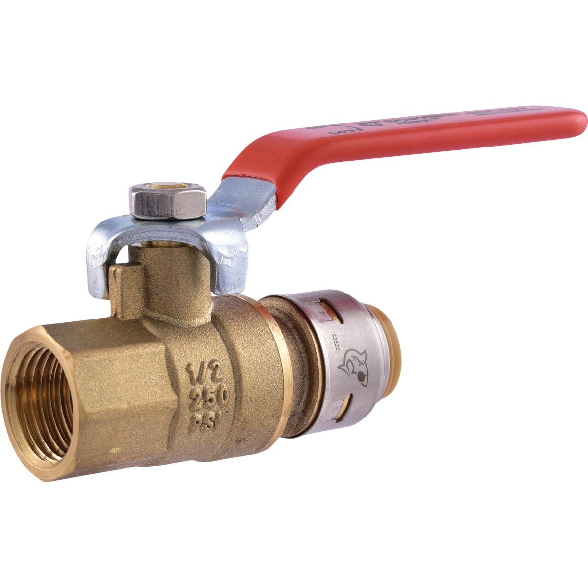 SharkBite 1/2 In. Brass Push-to-Connect x FIP Brass Ball Valve
