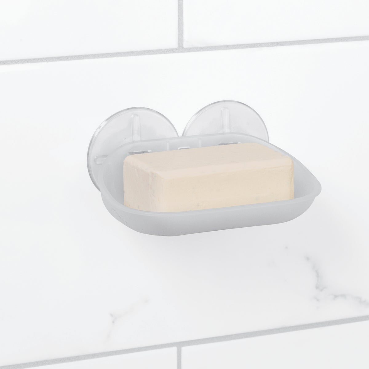 Zenna Home Frosted Finish Suction Soap Dish Image 2