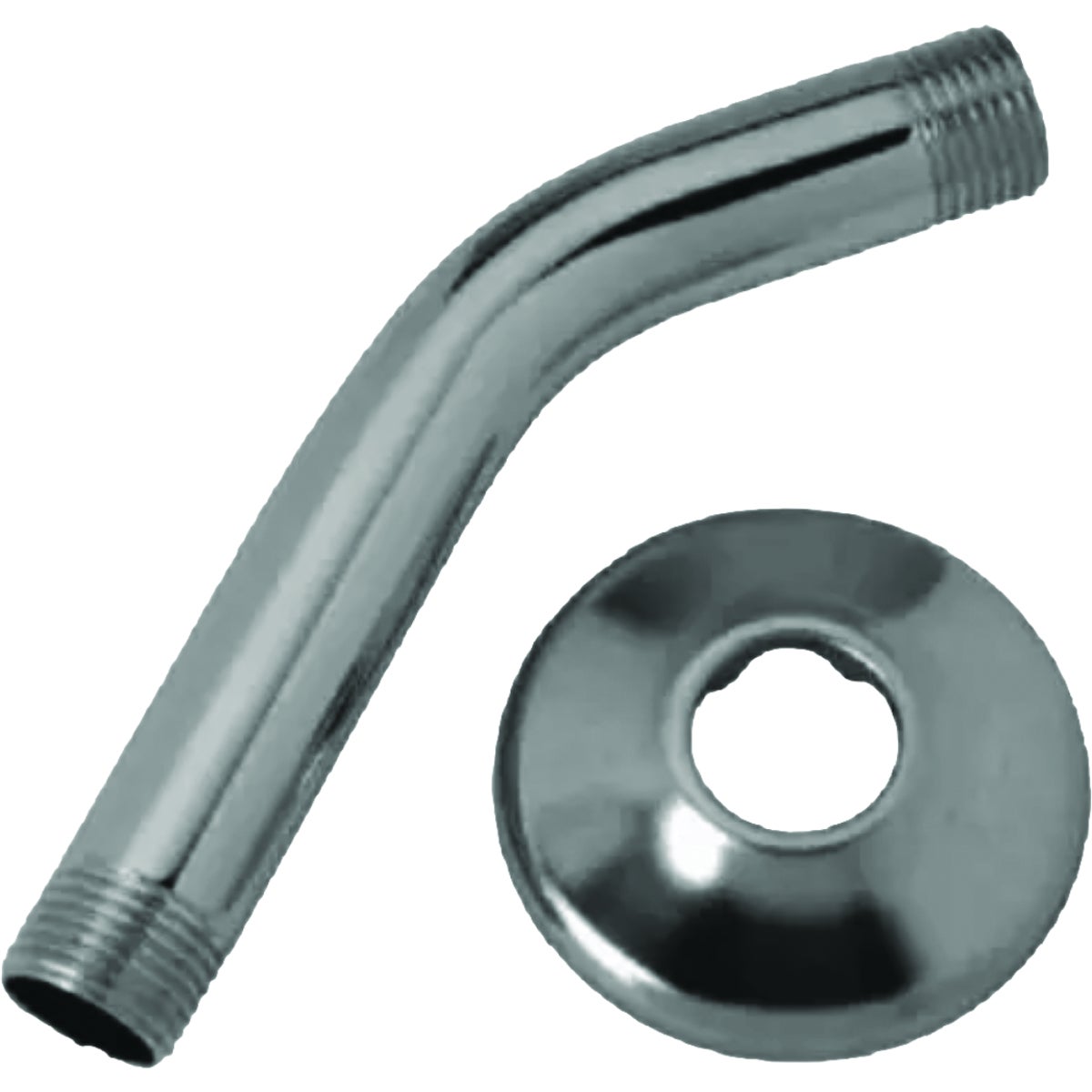 Master Plumber 1/2 In. Male Iron Pipe x 6 In. Chrome Shower Arm & Flange Image 1