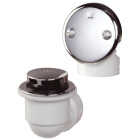 Keeney Schedule 40 PVC Bathtub Drain Stopper with Polished Chrome Foot Lok Stop Image 1