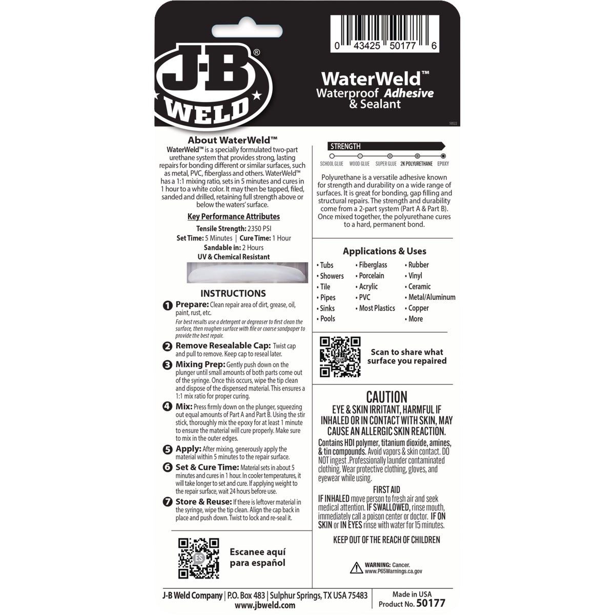 J-B Weld 25 ml Waterweld Syringe Image 6