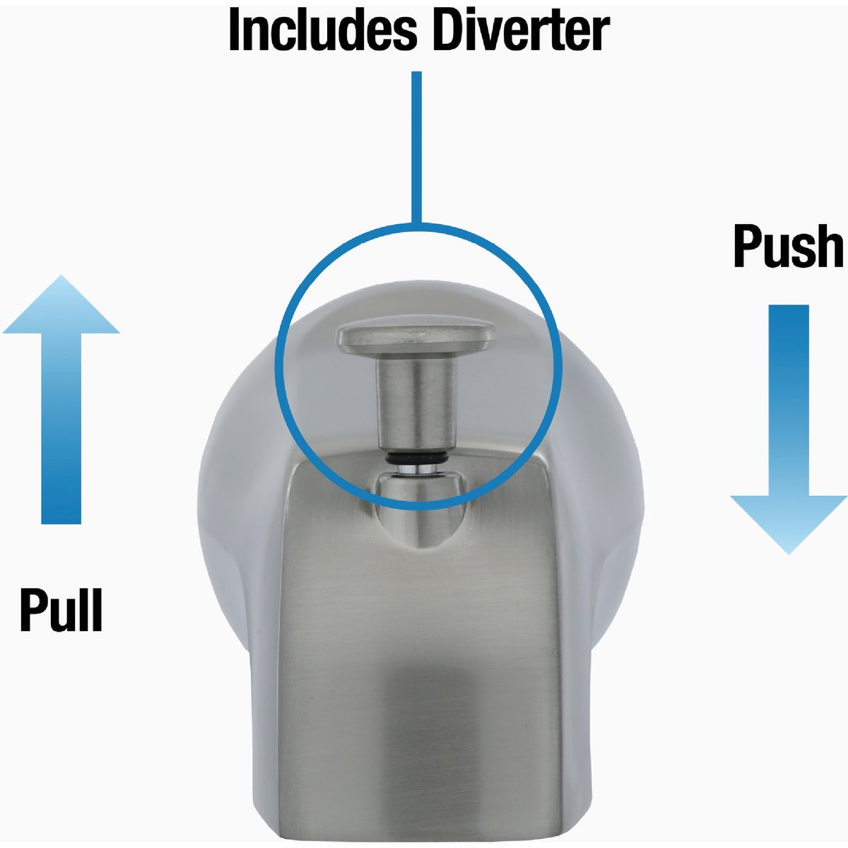 Danco 5 In. Brushed Nickel Bathtub Spout with Diverter Image 5