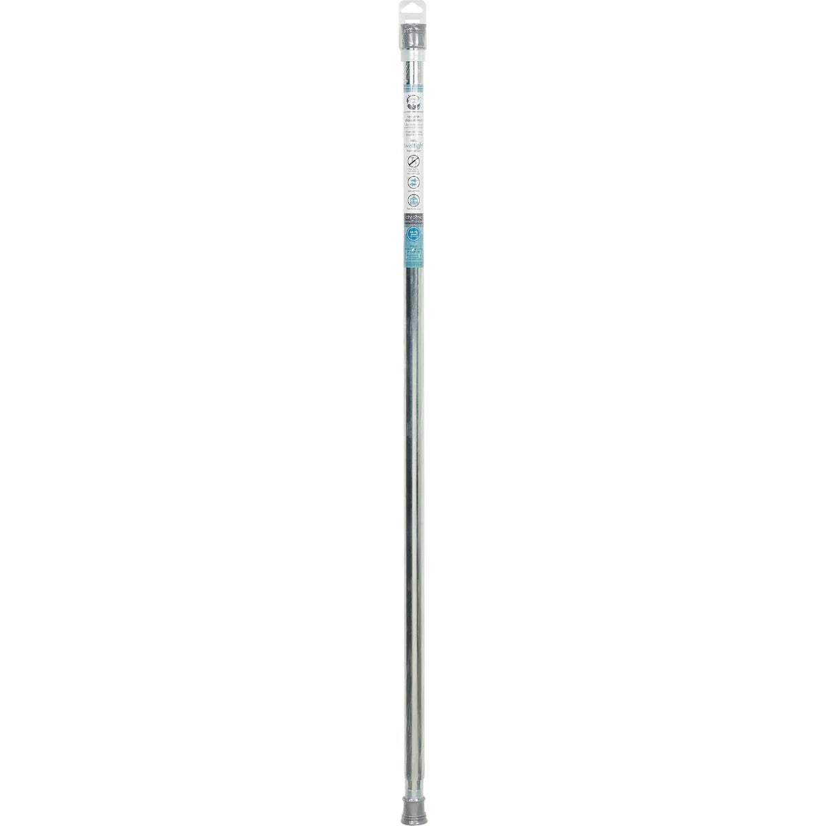 Zenith Zenna Home Straight 42 In. To 72 In. Adjustable Tension Shower Rod in Chrome Image 3