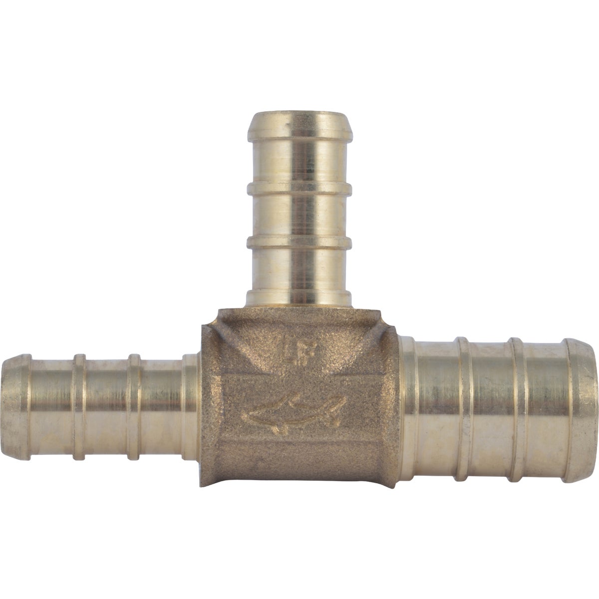 SharkBite 1/2 In. x 3/8 In. x 3/8 In. Barb Brass PEX Tee Image 3
