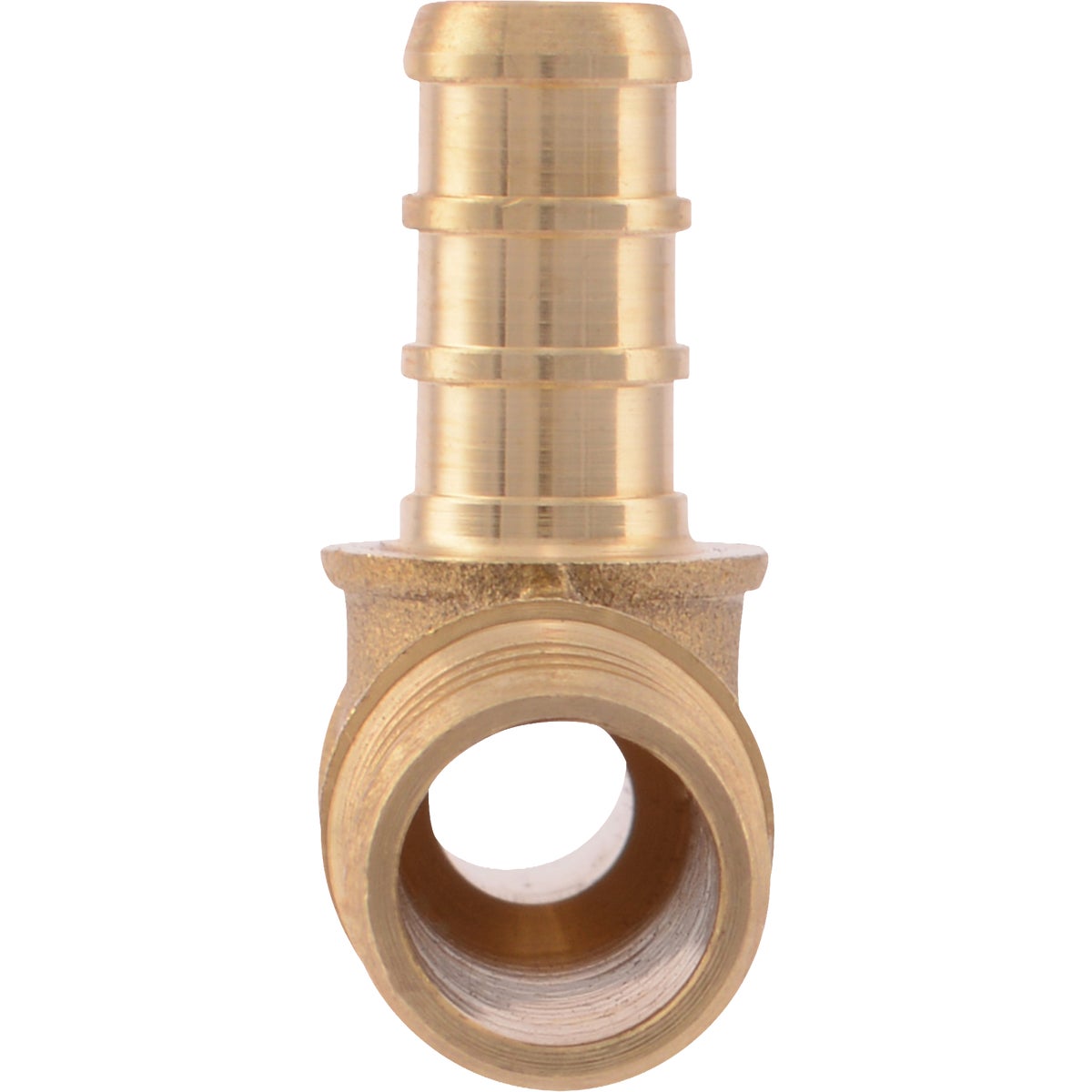 SharkBite 1/2 In. x 3/8 In. x 3/8 In. Barb Brass PEX Tee Image 4
