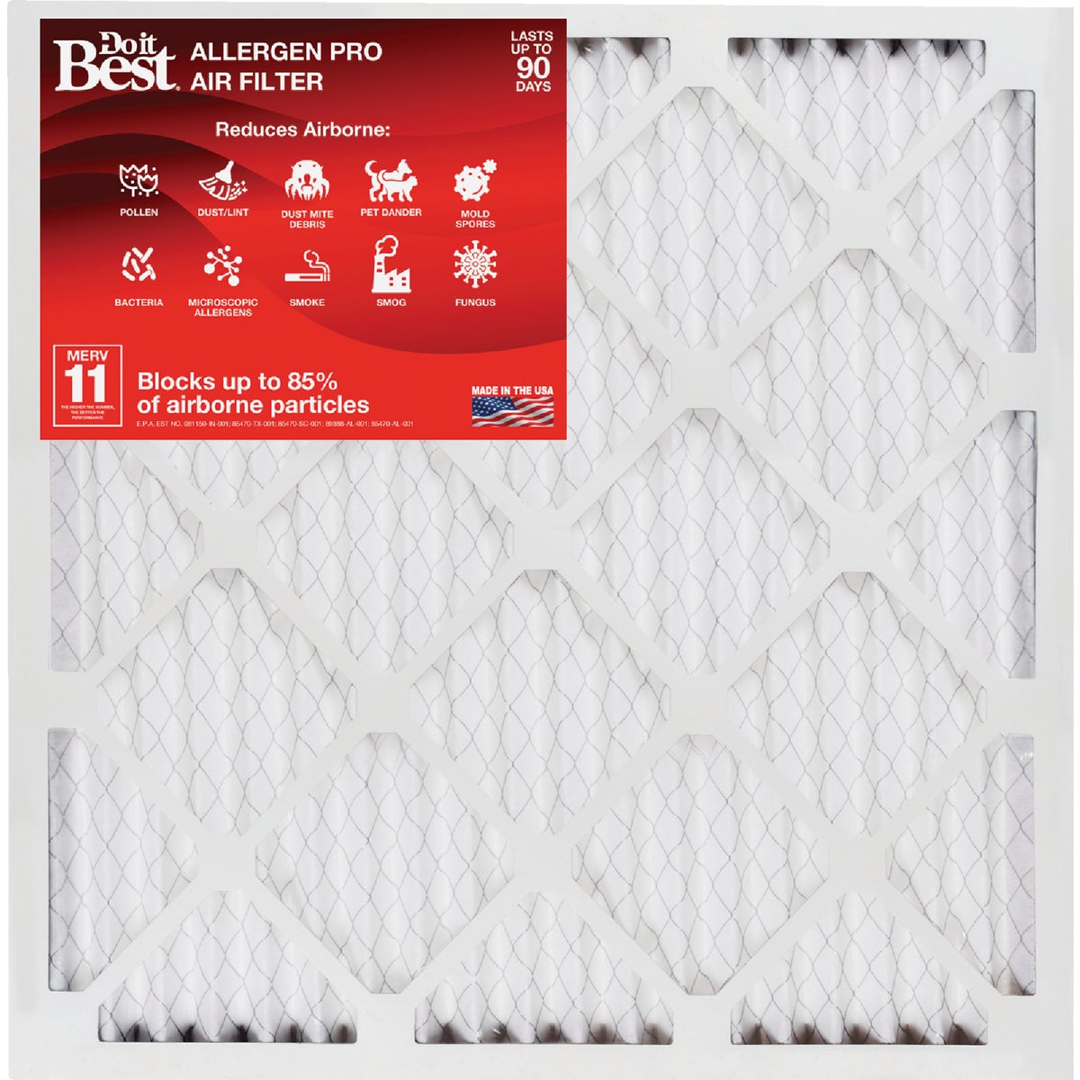 Do it Best 16 In. x 20 In. x 1 In. MERV 11 Furnace Filter