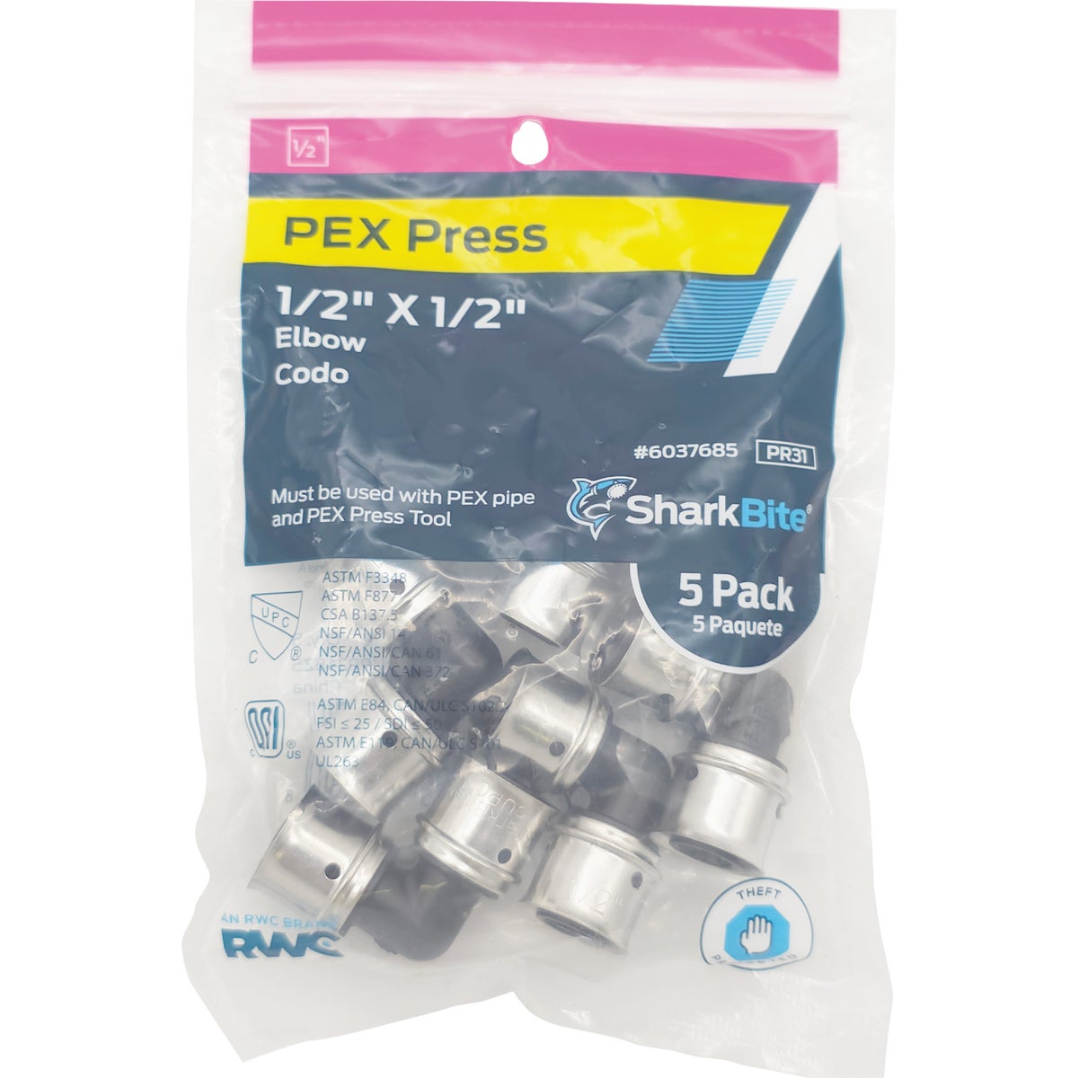 SharkBite 1/2 In. PEX Press Poly Elbow (5-Pack) Image 2