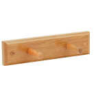 Home Impressions Sierra Double Hook Solid Oak Robe Hook Image 1