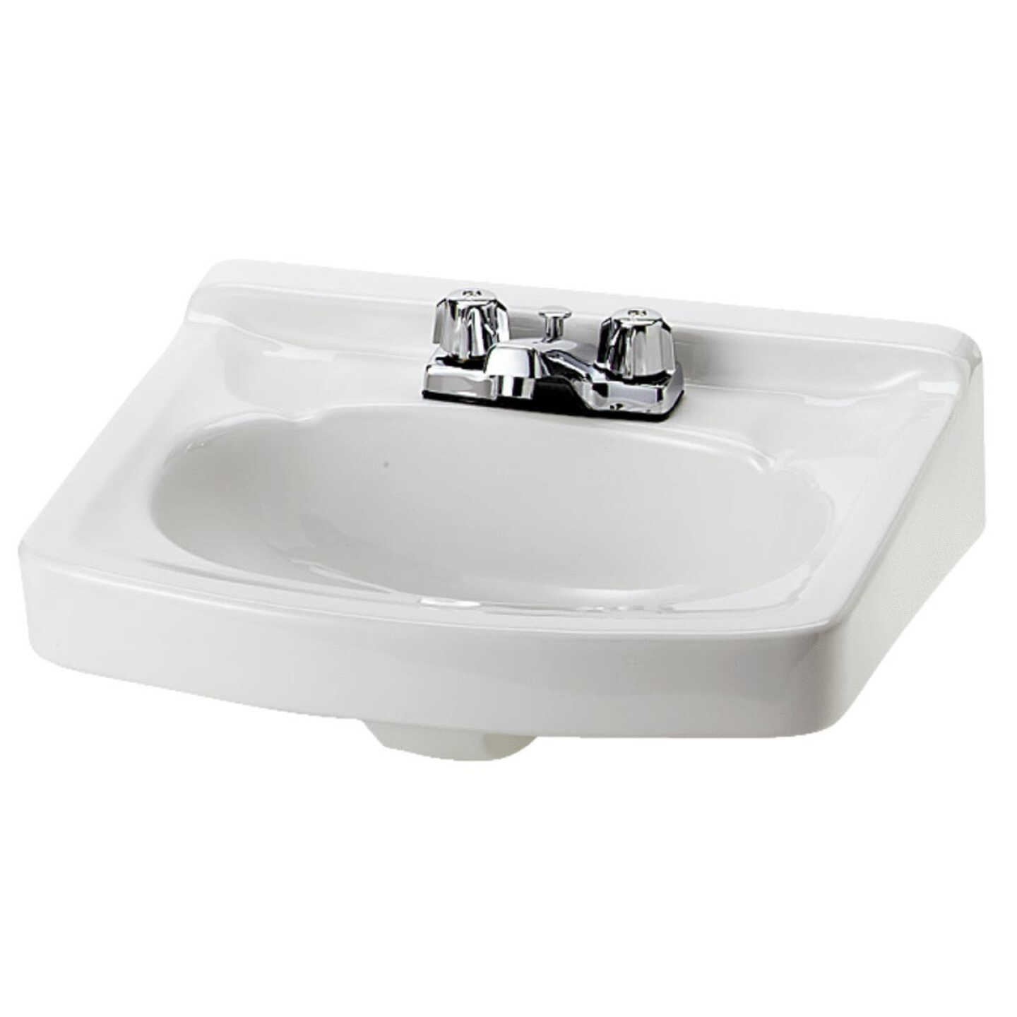 Orion Sultana II Rectangular Wall Hung Bathroom Sink, White Image 1