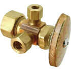 BrassCraft 5/8 In. x 3/8 In. x 3/8 In. Brass Dual Outlet Stop Valve Image 1