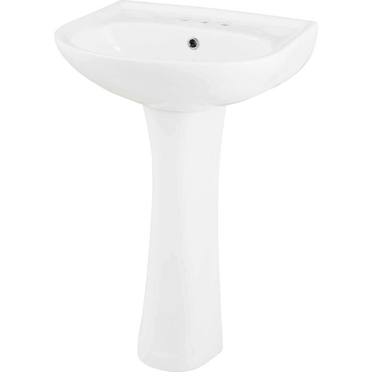 Common Goods Grove 21 In. White Pedestal Sink & Base Image 3