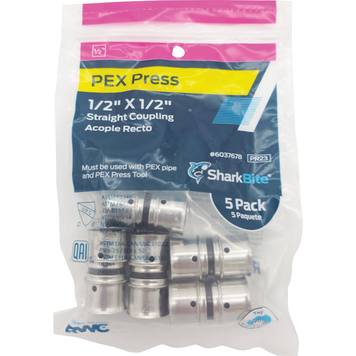 SharkBite 1/2 In. PEX Press Poly Coupling (5-Pack) Image 2